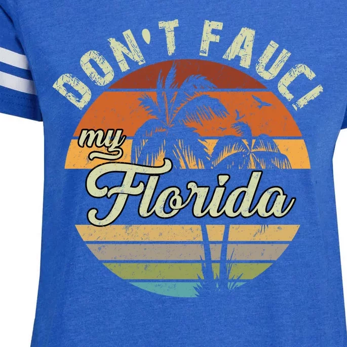 Don't Fauci My Florida Retro Palm Trees Enza Ladies Jersey Football T-Shirt