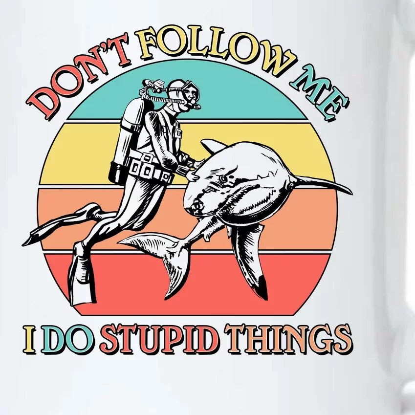 Don't Follow Me I Do Stupid Things Scuba Diver Black Color Changing Mug