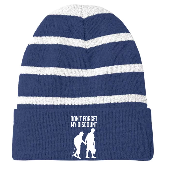 Don't Forget My Discount Striped Beanie with Solid Band