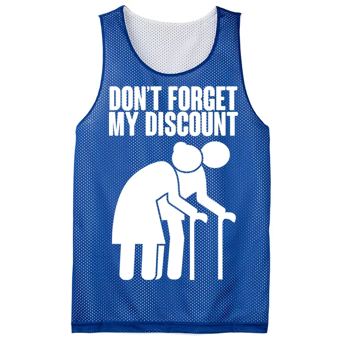 Don't Forget My Senior Citizen Discount Mesh Reversible Basketball Jersey Tank