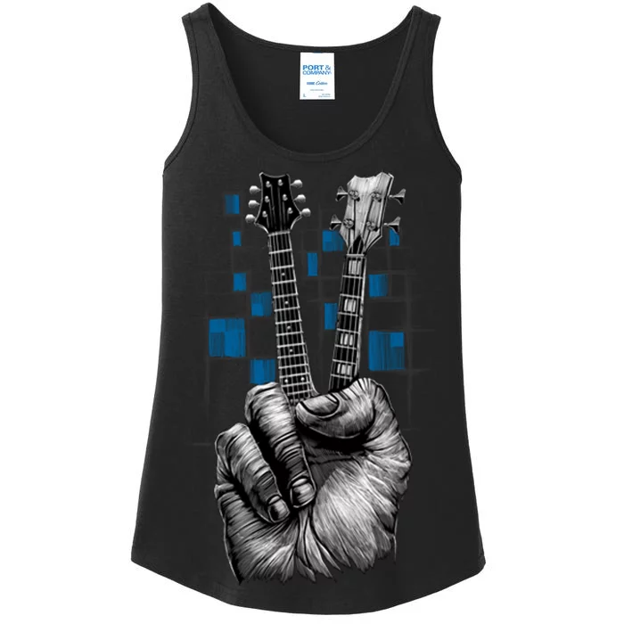 Don't Fret Peace Guitar Music Ladies Essential Tank