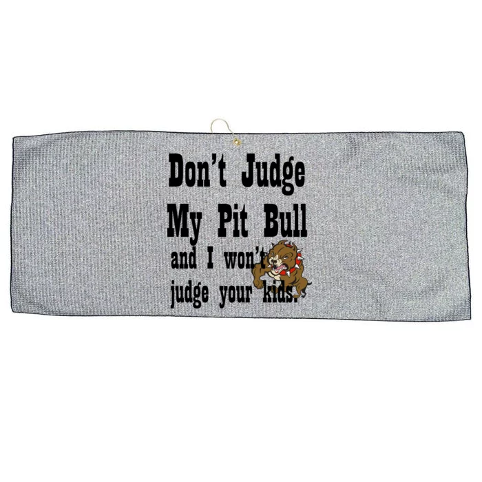 Don't Judge My Pit Bull Large Microfiber Waffle Golf Towel