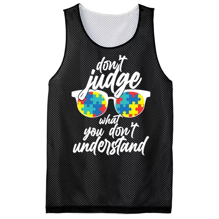 Don't Judge What You Don't Understand Autism Awareness Mesh Reversible Basketball Jersey Tank