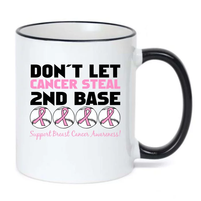 Don't Let Breast Cancer Steal Second 2nd Base Black Color Changing Mug