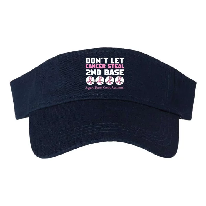 Don't Let Breast Cancer Steal Second 2nd Base Valucap Bio-Washed Visor