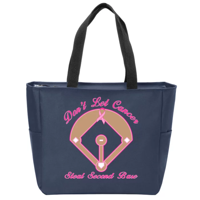 Don't Let Cancer Steal Second Base Diamond Zip Tote Bag