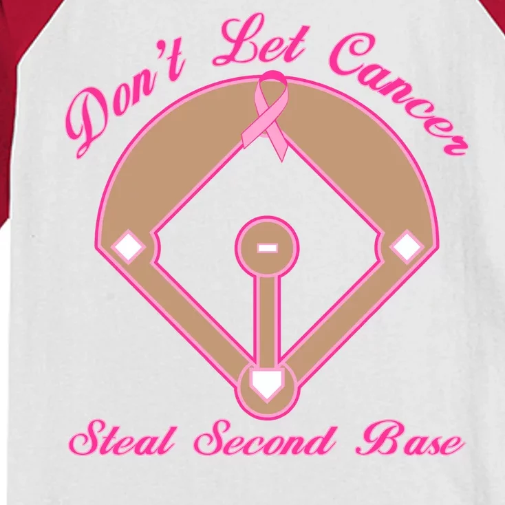 Don't Let Cancer Steal Second Base Diamond Kids Colorblock Raglan Jersey