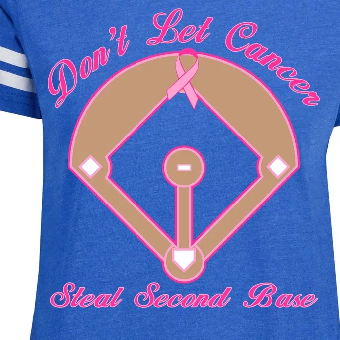 Don't Let Cancer Steal Second Base Diamond Enza Ladies Jersey Football T-Shirt