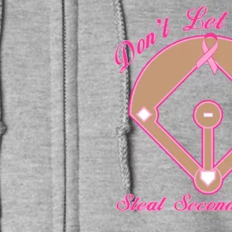 Don't Let Cancer Steal Second Base Diamond Full Zip Hoodie