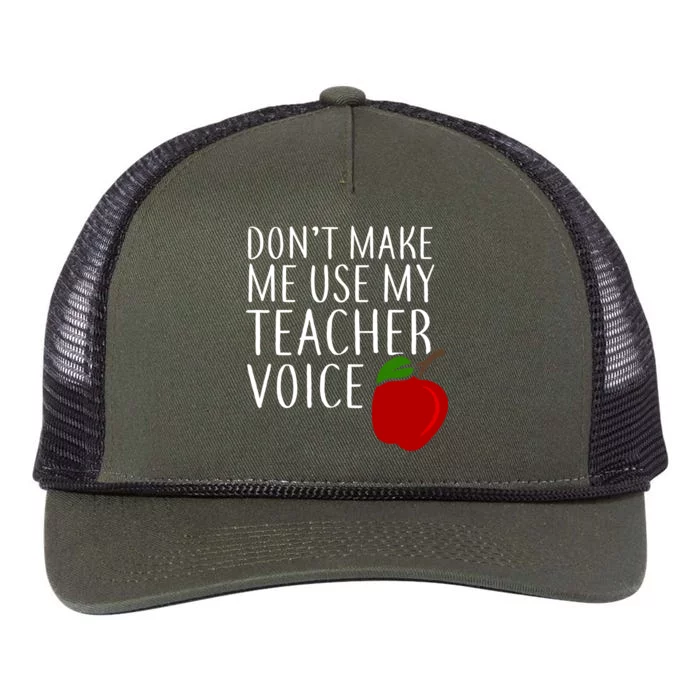 Don't Make Me Use My Teacher Voice Apple Retro Rope Trucker Hat Cap