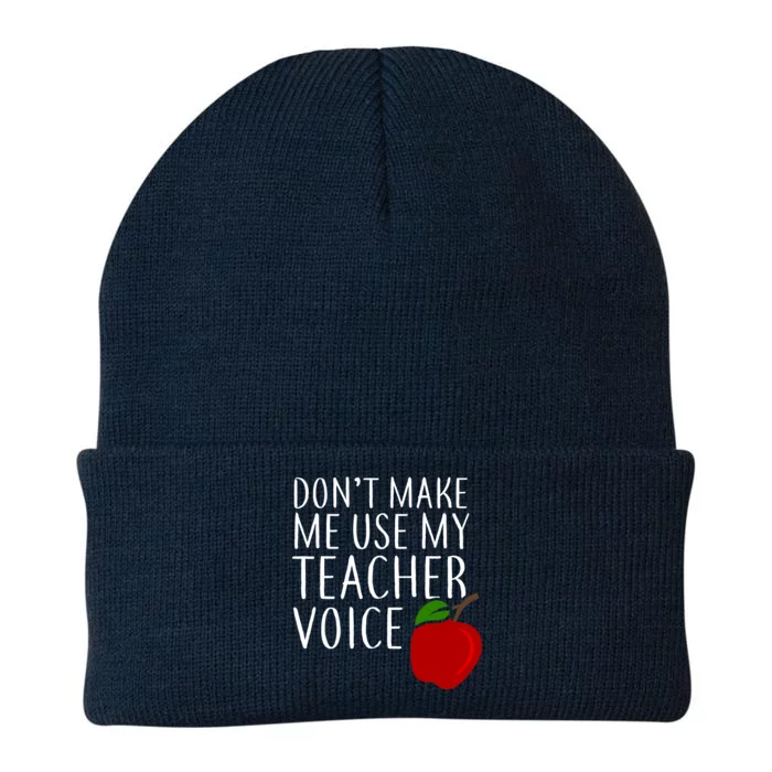 Don't Make Me Use My Teacher Voice Apple Knit Cap Winter Beanie