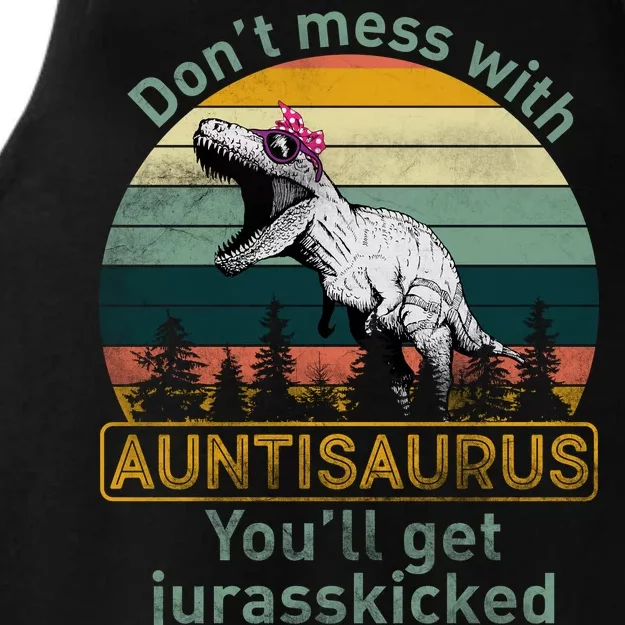 Don't Mess WIth Auntisaurus Ladies Tri-Blend Wicking Tank