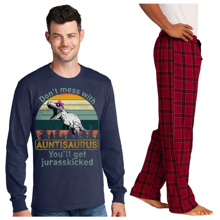 Don't Mess WIth Auntisaurus Long Sleeve Pajama Set