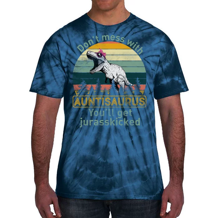 Don't Mess WIth Auntisaurus Tie-Dye T-Shirt