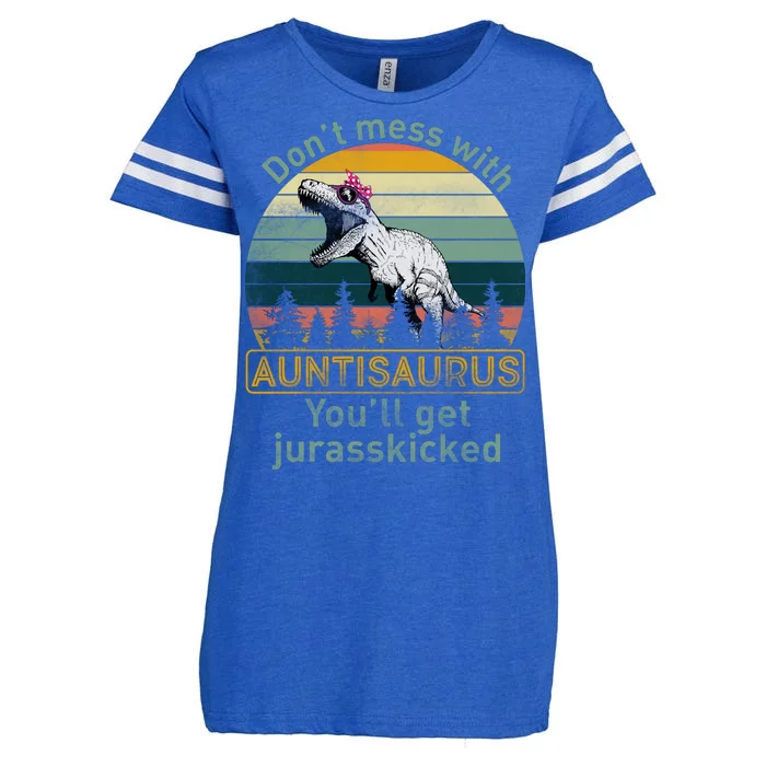 Don't Mess WIth Auntisaurus Enza Ladies Jersey Football T-Shirt