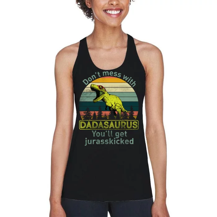 Don't Mess With Dadasaurus Women's Racerback Tank