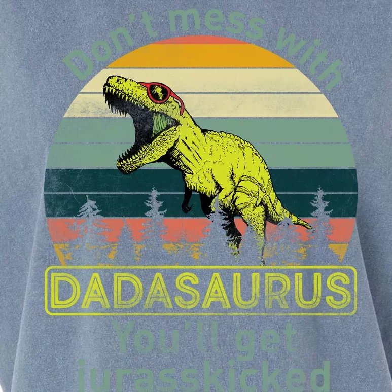 Don't Mess With Dadasaurus Garment-Dyed Women's Muscle Tee