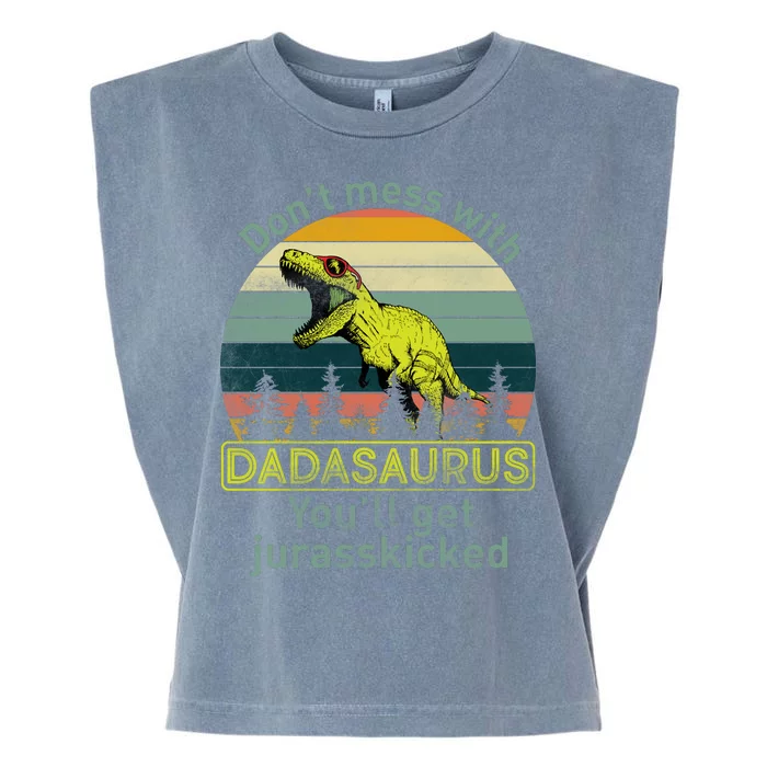 Don't Mess With Dadasaurus Garment-Dyed Women's Muscle Tee