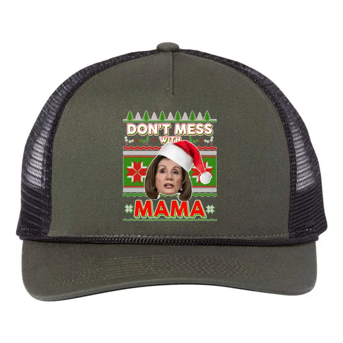 Don't Mess With Mama Pelosi Ugly Christmas Sweater Retro Rope Trucker Hat Cap