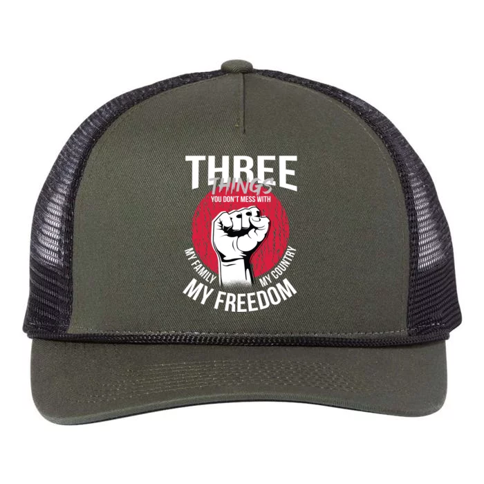 Don't Mess With Me Freedom Quote Retro Rope Trucker Hat Cap