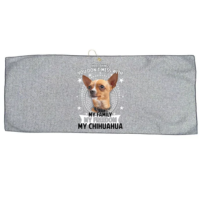 Don't Mess With My Chihuahua Large Microfiber Waffle Golf Towel