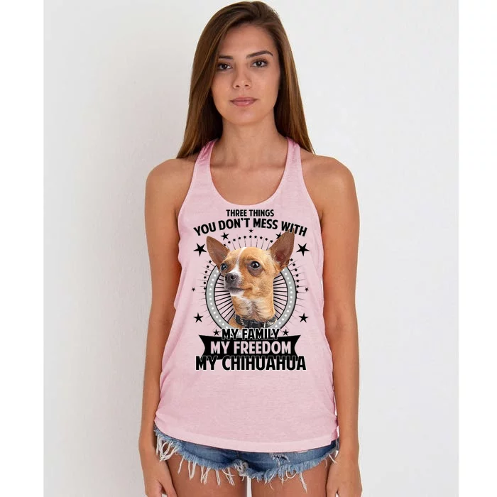 Don't Mess With My Chihuahua Women's Knotted Racerback Tank