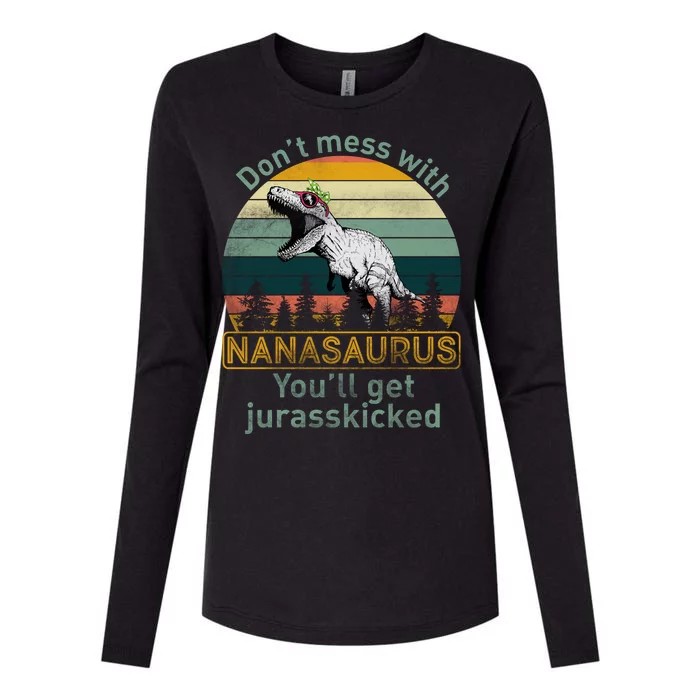 Don't Mess with Nanasaurus Womens Cotton Relaxed Long Sleeve T-Shirt