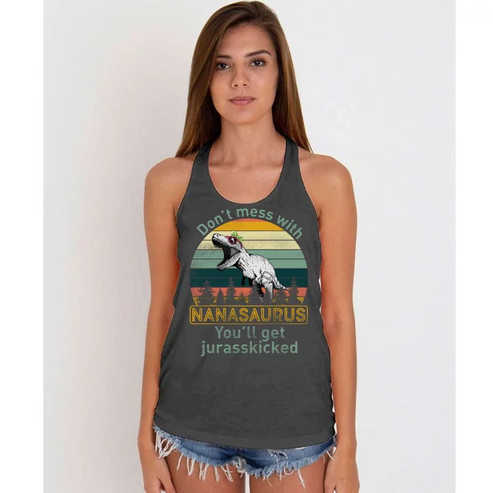 Don't Mess with Nanasaurus Women's Knotted Racerback Tank