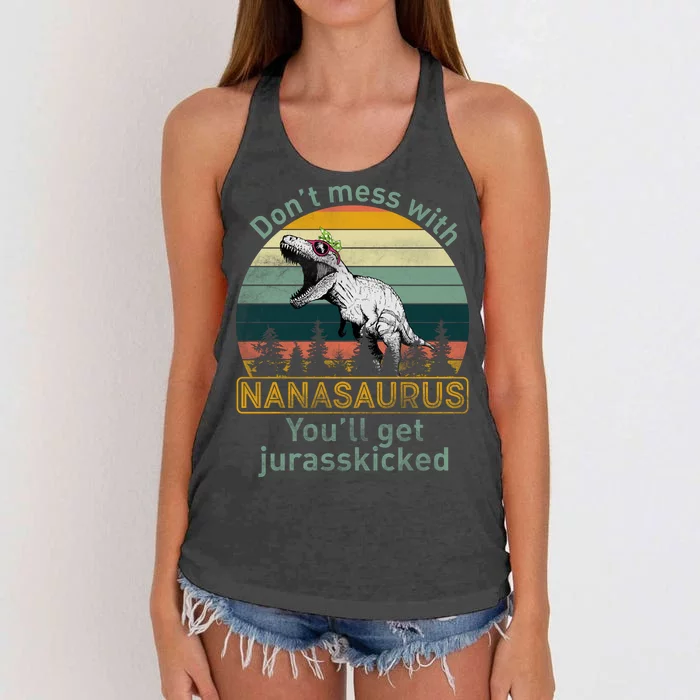 Don't Mess with Nanasaurus Women's Knotted Racerback Tank