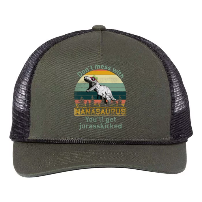 Don't Mess with Nanasaurus Retro Rope Trucker Hat Cap