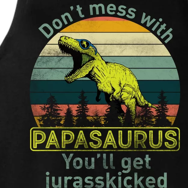 Don't Mess With Papasaurus Ladies Tri-Blend Wicking Tank