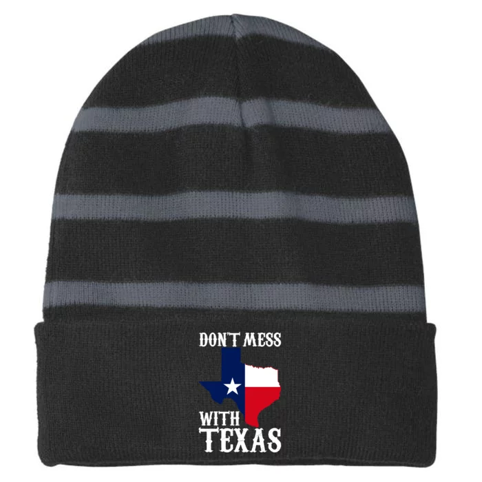 Don't Mess With Texas Striped Beanie with Solid Band