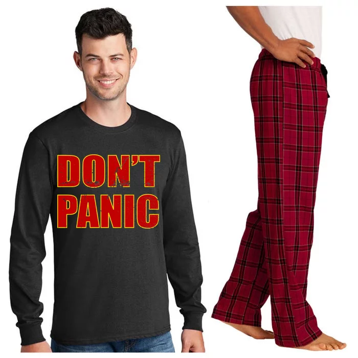 Don't Panic Vintage Distressed Panicking Long Sleeve Pajama Set