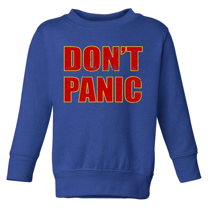 Don't Panic Vintage Distressed Panicking Toddler Sweatshirt