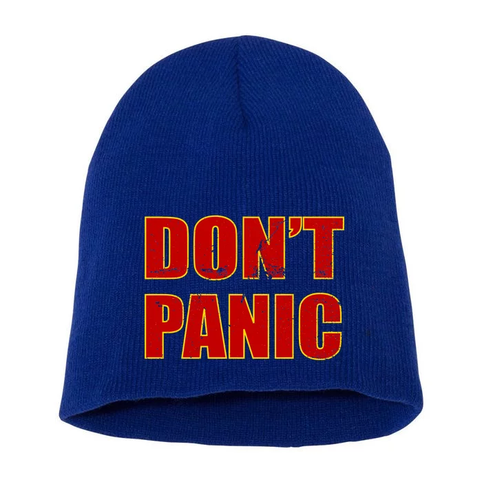 Don't Panic Vintage Distressed Panicking Short Acrylic Beanie