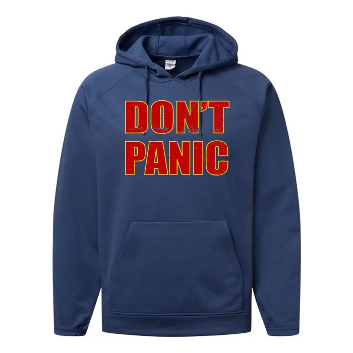 Don't Panic Vintage Distressed Panicking Performance Fleece Hoodie