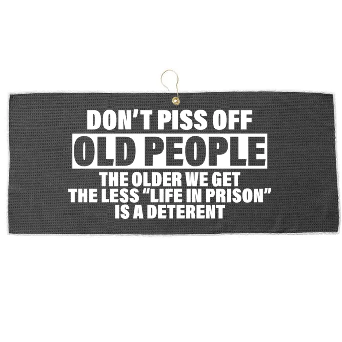 Don't Piss Off Old People Funny Large Microfiber Waffle Golf Towel