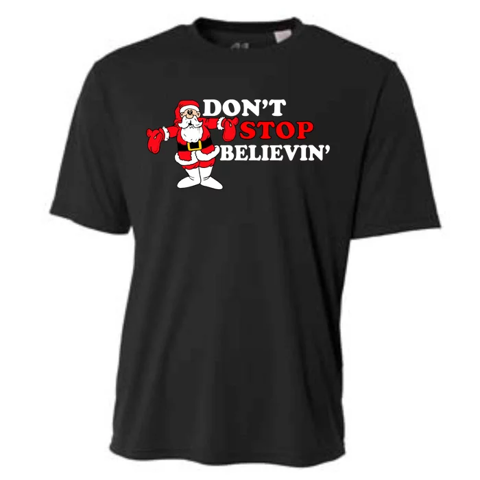 Don't Stop Believin Santa Cooling Performance Crew T-Shirt