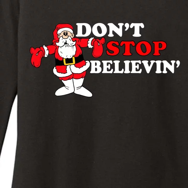 Don't Stop Believin Santa Womens CVC Long Sleeve Shirt