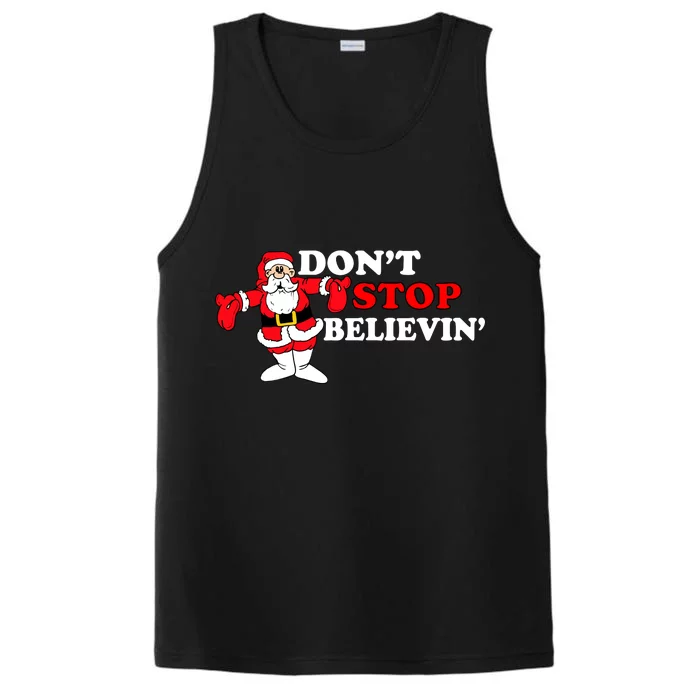 Don't Stop Believin Santa Performance Tank