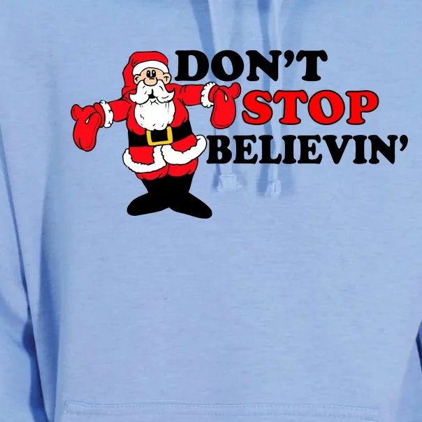 Don't Stop Believin Santa Unisex Surf Hoodie