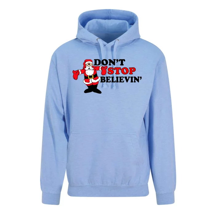 Don't Stop Believin Santa Unisex Surf Hoodie