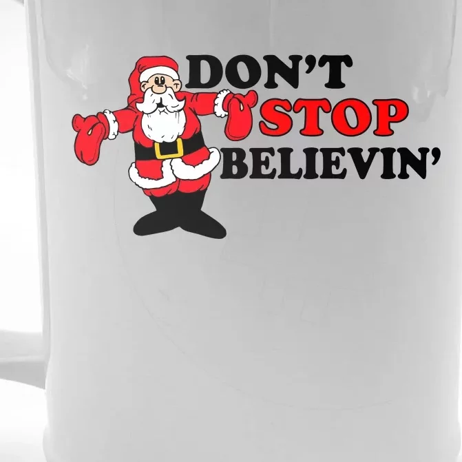 Don't Stop Believin Santa Front & Back Beer Stein