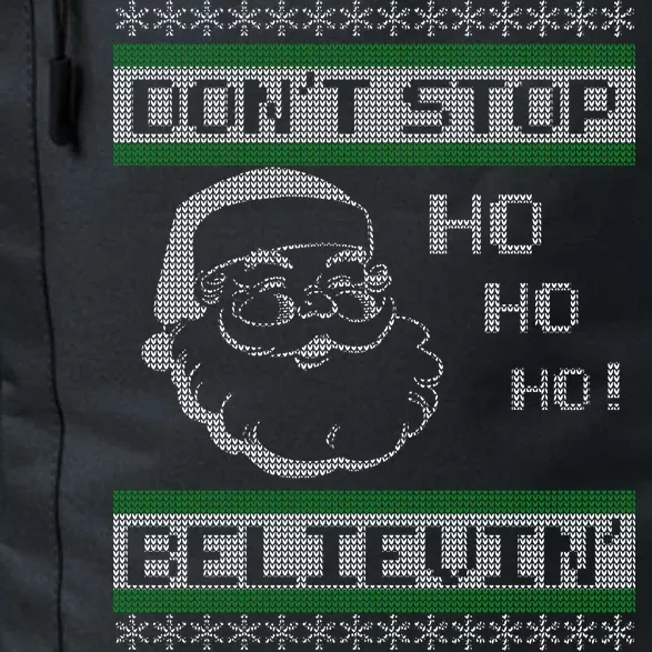 Don't Stop Believin Santa Ho Ugly Christmas Daily Commute Backpack