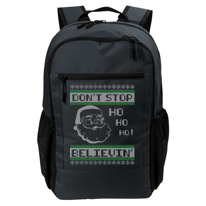 Don't Stop Believin Santa Ho Ugly Christmas Daily Commute Backpack