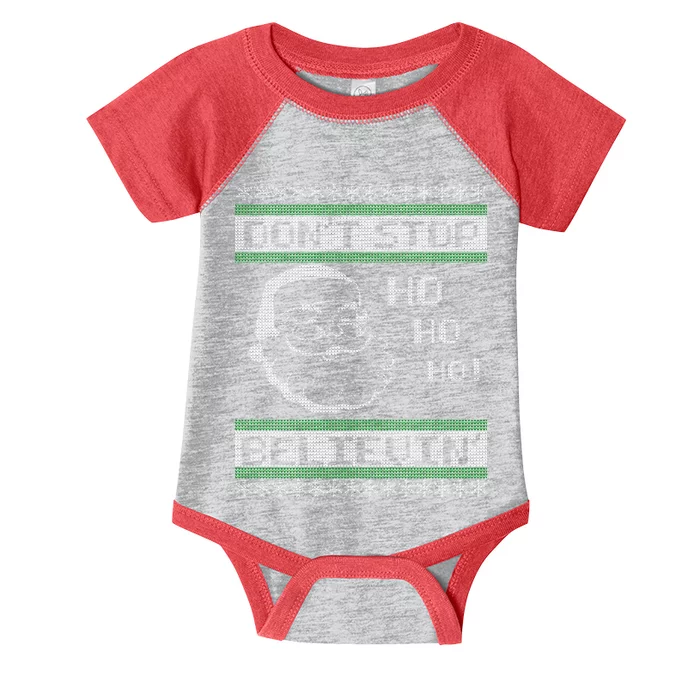 Don't Stop Believin Santa Ho Ugly Christmas Infant Baby Jersey Bodysuit