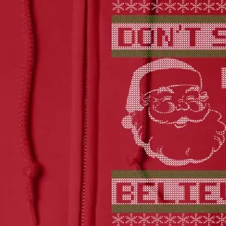 Don't Stop Believin Santa Ho Ugly Christmas Full Zip Hoodie