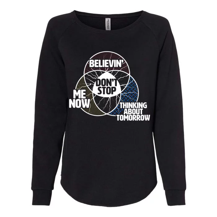 Don't Stop Believing Diagram Chart Womens California Wash Sweatshirt