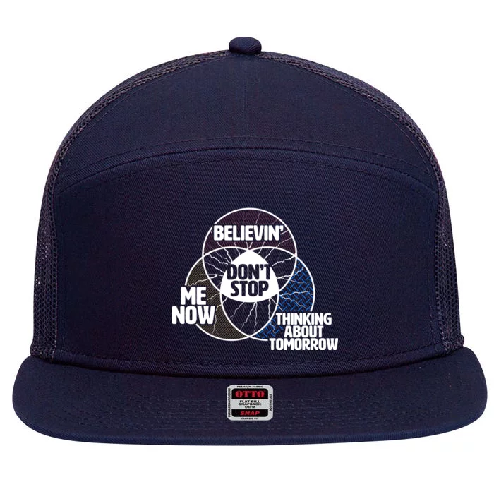 Don't Stop Believing Diagram Chart 7 Panel Mesh Trucker Snapback Hat