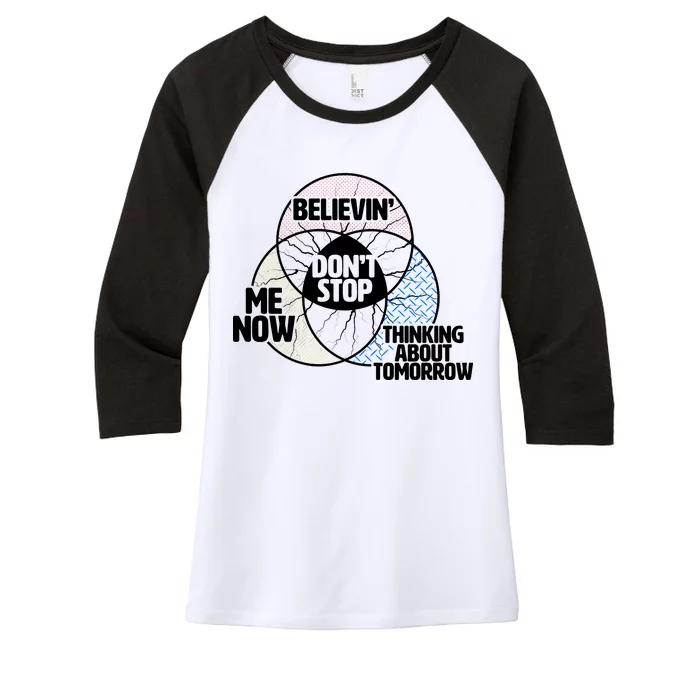 Don't Stop Believing Diagram Chart Women's Tri-Blend 3/4-Sleeve Raglan Shirt